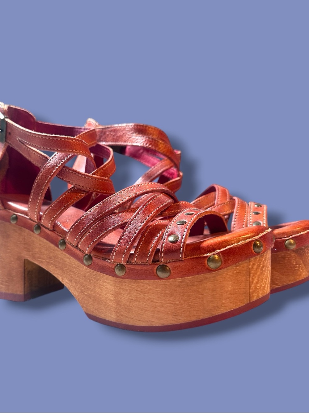 Never Worn Bed Stü Platform Leather Sandals in Brown. Size 8 - Picture 6 of 14